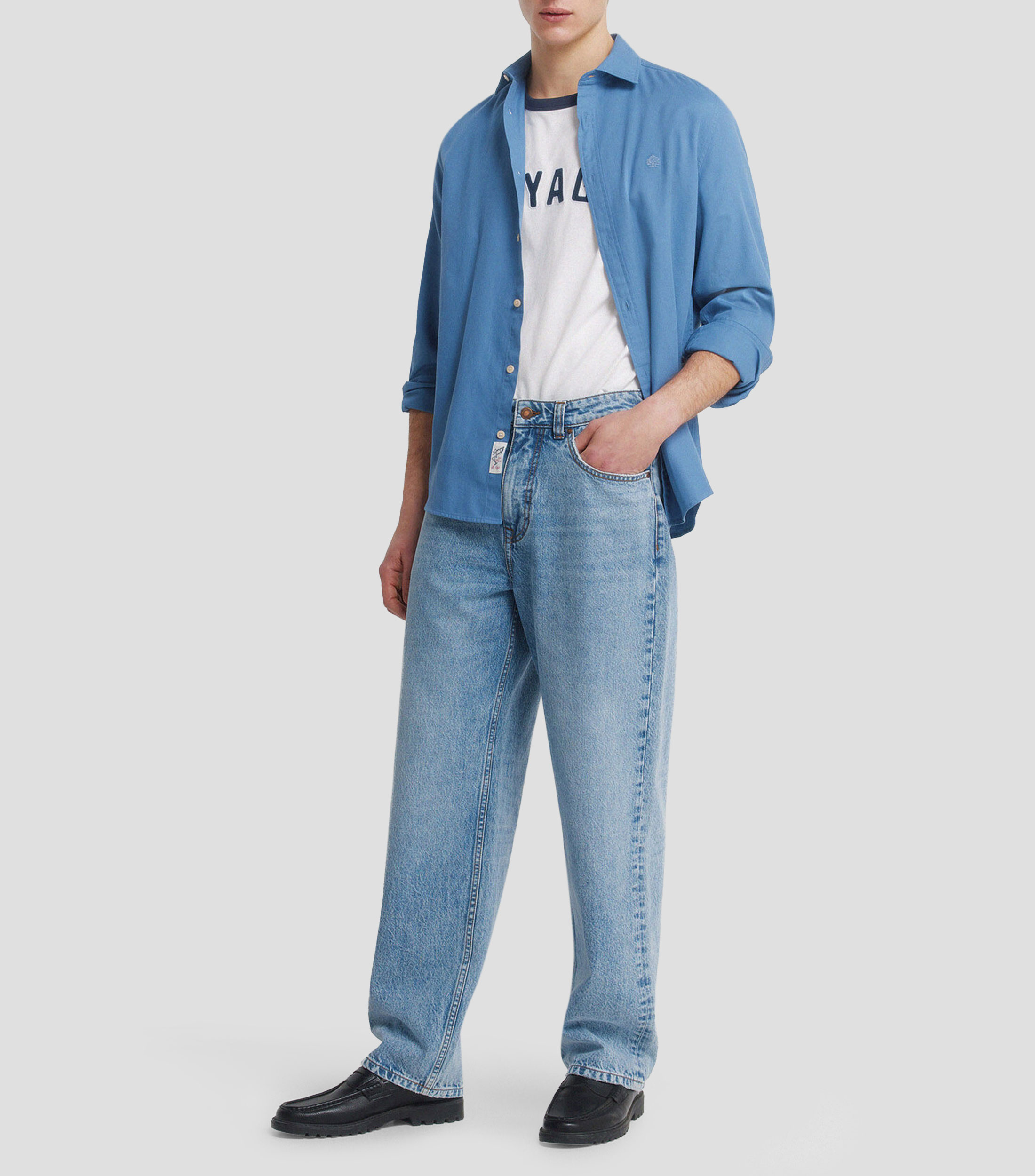 Camisa microdiseño manga larga Hombre
